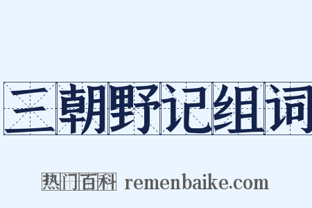 三朝野记组词是什么意思的图片